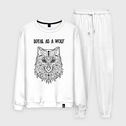 Костюм хлопковый мужской Loyal as a wolf, цвет: белый