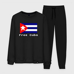 Костюм хлопковый мужской Free Cuba, цвет: черный