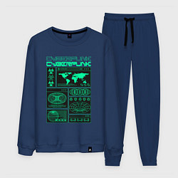Костюм хлопковый мужской Cyberpunk streetwear, цвет: тёмно-синий