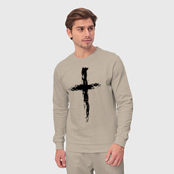 Костюм хлопковый мужской Крест волнистый графика, цвет: миндальный — фото 2