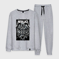 Костюм хлопковый мужской Metallica - skulls, цвет: меланж