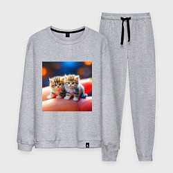 Мужской костюм Два милых пушистых котика сидят на ладони