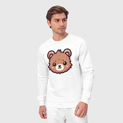 Костюм хлопковый мужской Мордочка медведя, цвет: белый — фото 2