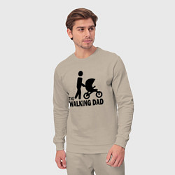 Костюм хлопковый мужской The walking dad with child, цвет: миндальный — фото 2