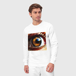 Костюм хлопковый мужской Золотой карий глаз в стиле стимпанк, цвет: белый — фото 2