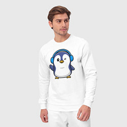 Костюм хлопковый мужской Привет от пингвина, цвет: белый — фото 2
