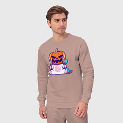 Костюм хлопковый мужской Хэллоуин единорог, цвет: пыльно-розовый — фото 2