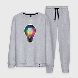 Мужской костюм Радужная электрическая лампочка