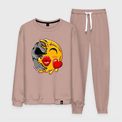 Костюм хлопковый мужской Kiss smile, цвет: пыльно-розовый