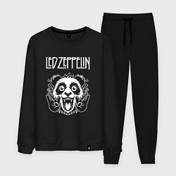 Костюм хлопковый мужской Led Zeppelin rock panda, цвет: черный