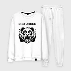 Костюм хлопковый мужской Disturbed - rock panda, цвет: белый