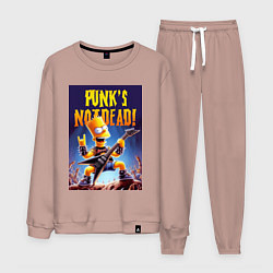 Костюм хлопковый мужской Bart Simpson - punks not dead, цвет: пыльно-розовый