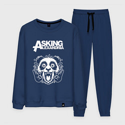 Костюм хлопковый мужской Asking Alexandria rock panda, цвет: тёмно-синий