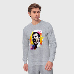 Костюм хлопковый мужской Фредди Меркьюри поет, цвет: меланж — фото 2