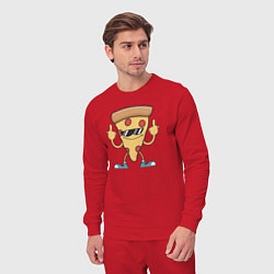 Костюм хлопковый мужской Pizza fuck, цвет: красный — фото 2
