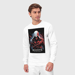 Костюм хлопковый мужской Assassins creed красные пятна, цвет: белый — фото 2
