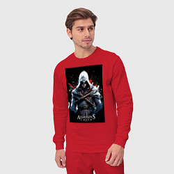 Костюм хлопковый мужской Assassins creed огненный фон, цвет: красный — фото 2