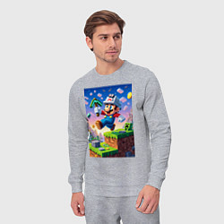 Костюм хлопковый мужской Марио и Майнкрафт - коллаба, цвет: меланж — фото 2