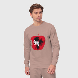 Костюм хлопковый мужской Тетрадь смерти Рюк яблоко, цвет: пыльно-розовый — фото 2