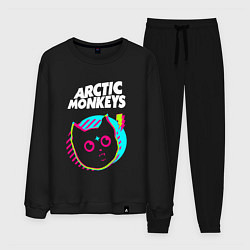 Костюм хлопковый мужской Arctic Monkeys rock star cat, цвет: черный