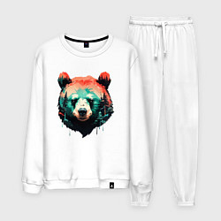 Мужской костюм Голова медведя на фоне леса