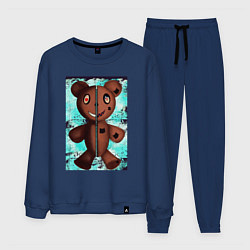 Костюм хлопковый мужской Криповый медведь, цвет: тёмно-синий