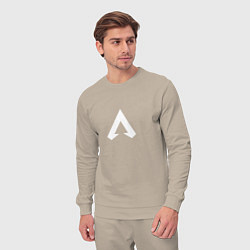 Костюм хлопковый мужской Logo apex, цвет: миндальный — фото 2