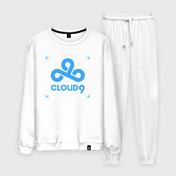 Костюм хлопковый мужской Cloud9 - tecnic blue, цвет: белый