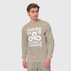 Костюм хлопковый мужской Cloud9 - in logo, цвет: миндальный — фото 2