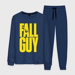 Костюм хлопковый мужской The fall guy logo, цвет: тёмно-синий