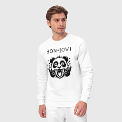 Костюм хлопковый мужской Bon Jovi - rock panda, цвет: белый — фото 2