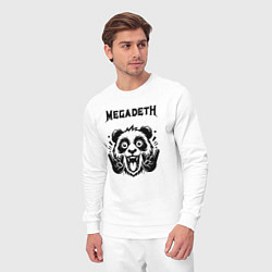 Костюм хлопковый мужской Megadeth - rock panda, цвет: белый — фото 2