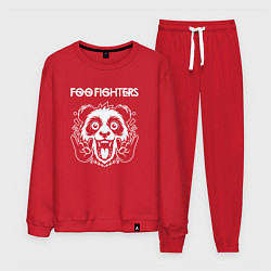 Костюм хлопковый мужской Foo Fighters rock panda, цвет: красный
