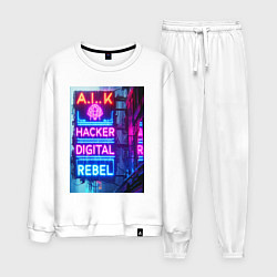 Мужской костюм Ai hacker digital rebel - neon glow