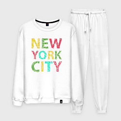 Костюм хлопковый мужской New York city colors, цвет: белый