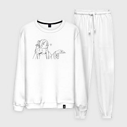 Костюм хлопковый мужской Фрирен волшебница, цвет: белый