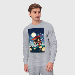 Костюм хлопковый мужской Лянь Се Чэн Хуа, цвет: меланж — фото 2