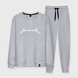 Костюм хлопковый мужской Depeche Mode - Metallica logo, цвет: меланж