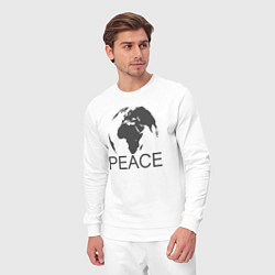 Костюм хлопковый мужской Peace the world, цвет: белый — фото 2