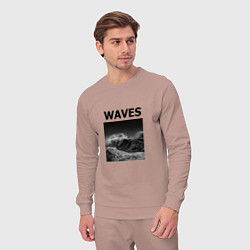 Костюм хлопковый мужской Waves, цвет: пыльно-розовый — фото 2