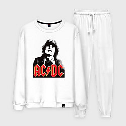 Костюм хлопковый мужской ACDC Angus Young rock, цвет: белый