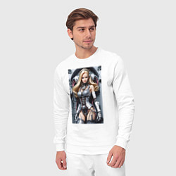 Костюм хлопковый мужской Cyber sexy Barbie - ai art fantasy, цвет: белый — фото 2