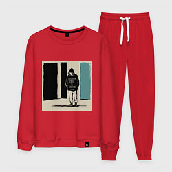 Мужской костюм Человек в капюшонке с надписью про экзистенциальны