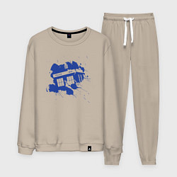 Костюм хлопковый мужской Tardis blue, цвет: миндальный