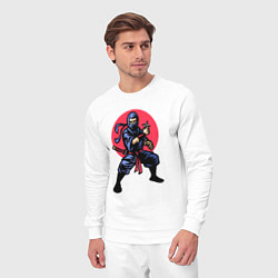 Костюм хлопковый мужской Warrior ninja, цвет: белый — фото 2