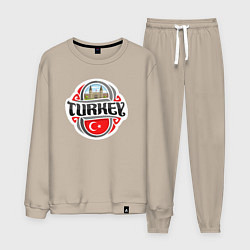 Костюм хлопковый мужской Turkey country, цвет: миндальный