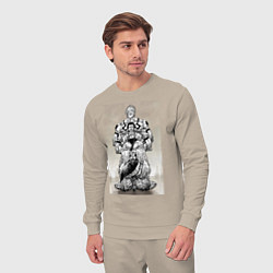 Костюм хлопковый мужской Магическая битва Сукуна Рёмэн истиный облик, цвет: миндальный — фото 2