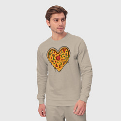 Костюм хлопковый мужской Pizza heart, цвет: миндальный — фото 2