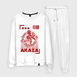 Костюм хлопковый мужской Demon Slayer - Akaza, цвет: белый