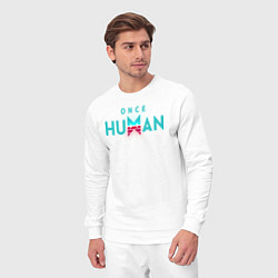 Костюм хлопковый мужской Once human logo, цвет: белый — фото 2